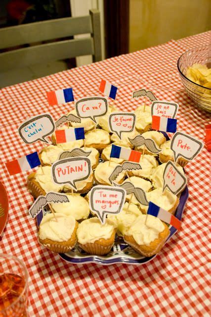 Polka dot borders purple dinner party menu. 'au revoir france' - a french themed party | French themed ...