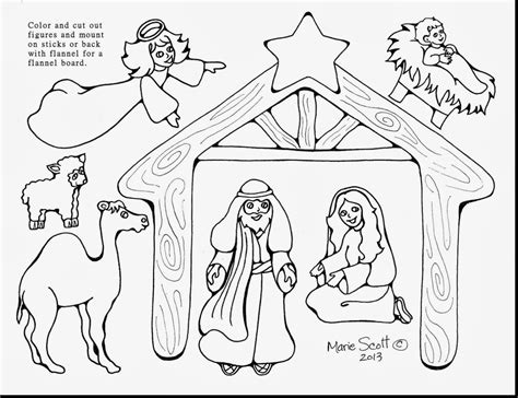 Nativity Scene Line Drawing At