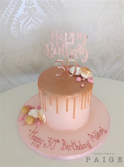 Female Rose Gold 30th Birthday Cake Cakes For Women