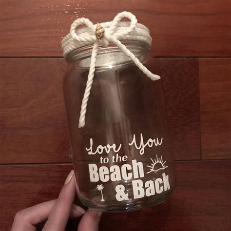 Mason Jar Photo Memory Jar I Love You To The Beach And Back Picture
