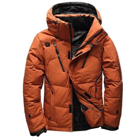 Men S Jacket White Duck Thick Down Warm Outwear For Snow Winter