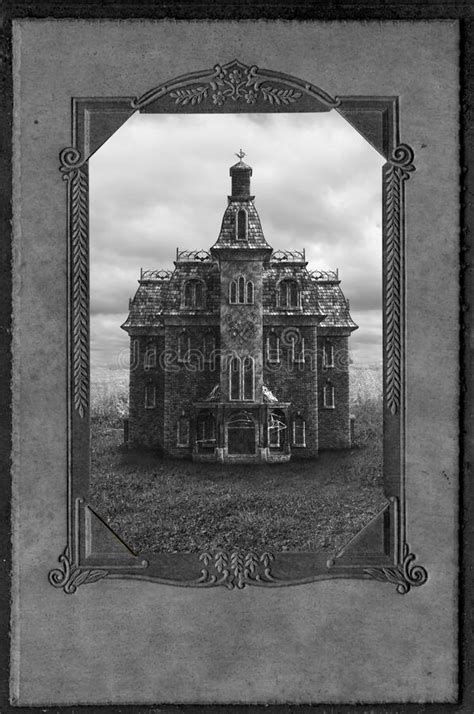 Vintage Halloween Haunted House Photograh Stock Image Image Of Create