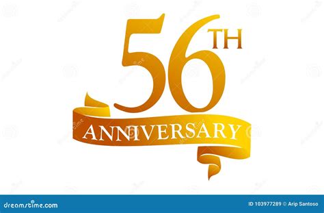 56 Year Ribbon Anniversary Stock Vector Illustration Of Congratulation
