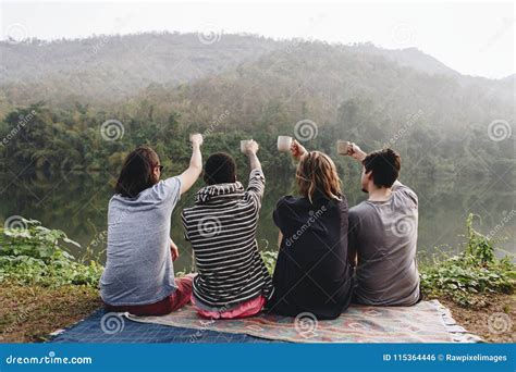 Group Of Diverse Friends Enjoying The Nature Stock Photo Image Of