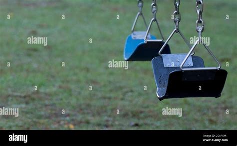 Empty Swingseat At The Playground Closeup Copy Space Stock Photo Alamy