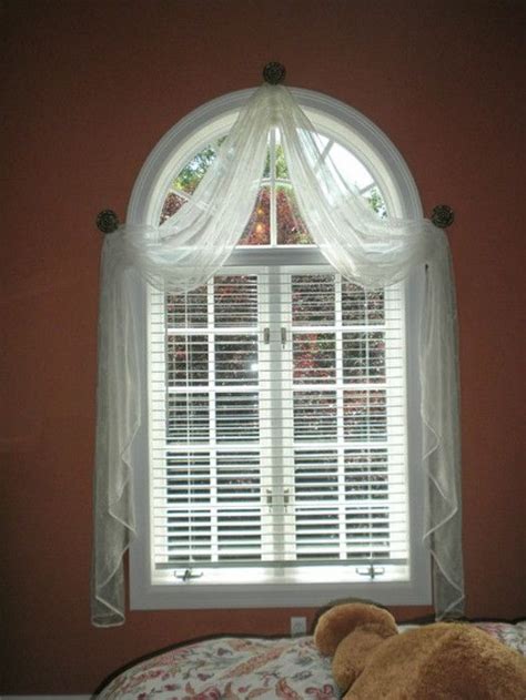 Top Bottom Covered Arched Top Window Treatments Arched Window