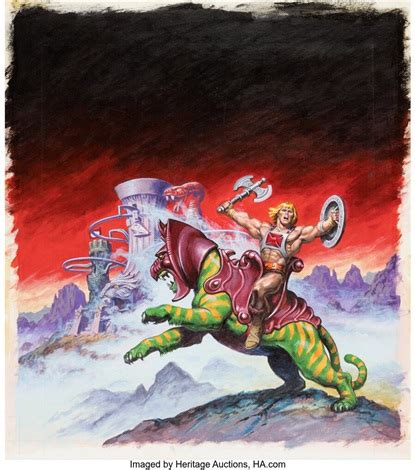 Earl Norem He Man And Battlecat From Masters Of The Universe Painting