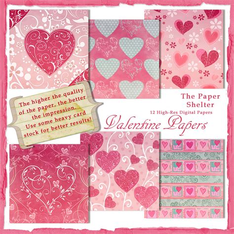 Valentine Papers 150 Digital Stamps Coloring Books Digital