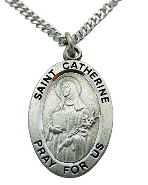 Westman Works St Catherine Solid Pewter Saint Medal 34 Inch Etsy