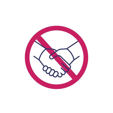 No Handshake Icon Shaking Hands Forbidden Sign 4508854 Vector Art At