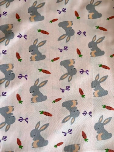 Cotton Fabric Easter Bunny Rabbit Carrot Easter Craft Fabric