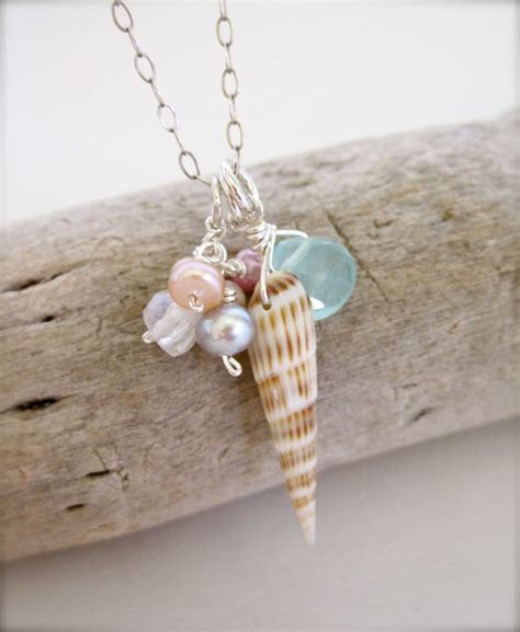 Hawaii Shell Beach Necklace With Pearls Summer By Tidepools
