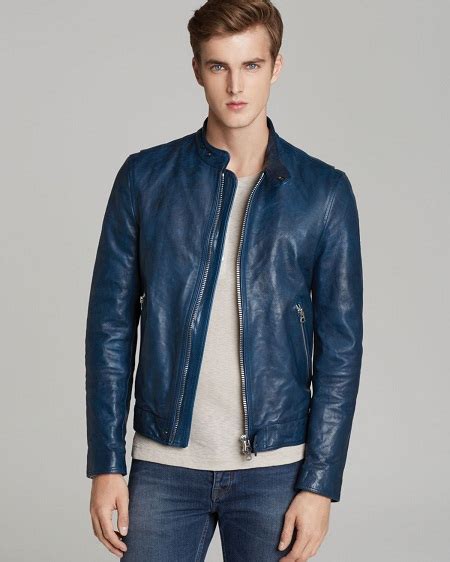 Blue Leather Jackets Jackets