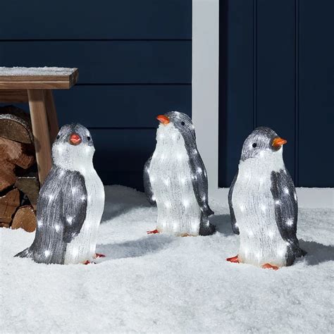 Outdoor Acrylic Penguin Figure Trio Uk Our Happy Trio