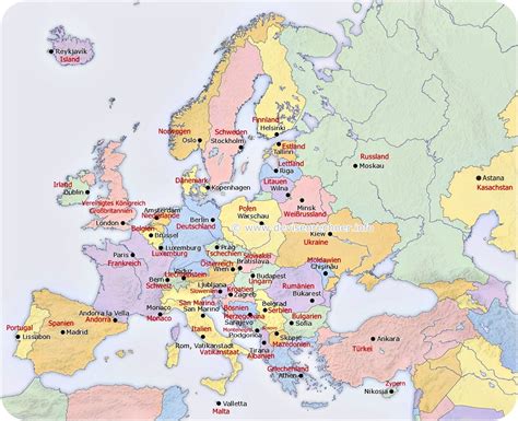 Europa ist der zweite kleinste kontinent der welt durch bereich, sondern besteht aus. Europakarte - Landkarte Europa in Länder Der Erde Karte - Ausmalbild.club