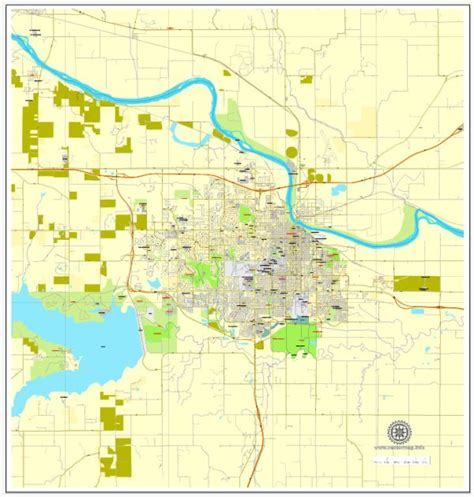 Lawrence Printable Map Printable Vector Street City Plan Adobe Illustrator