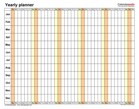 Printable Year Planner
