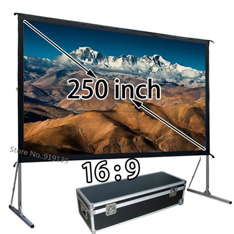 wholesale oversize projector screen 250 inch 16x9 hd format front projection screens fast fold