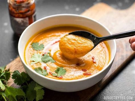 Thai Coconut Curry Carrot Soup Vegan Budget Bytes