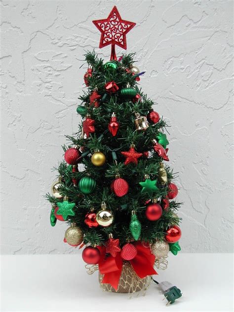 Miniature Christmas Tree Fully Decorated Tree 50 Color Etsy