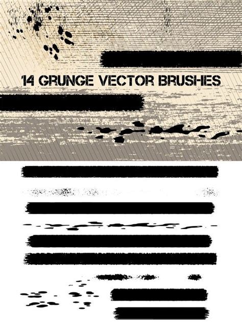 Some Grungy Brushes Are Shown In Different Colors