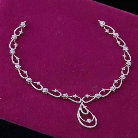 18k Real Diamond Necklace Jg 1901 2079 Jewelegance