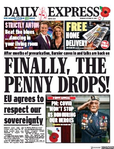 Daily Express Uk Front Page For 22 October 2020 Paperboy Online