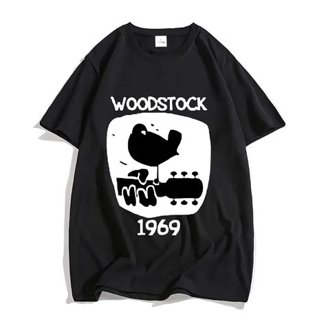 Woodstock T Shirts 100 Cotton Men Women Shirts Sense Of Design Fashion Tees Oversized Short