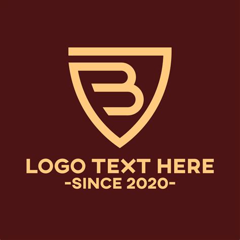 Golden Brown Shield Letter B Logo Brandcrowd Logo Maker