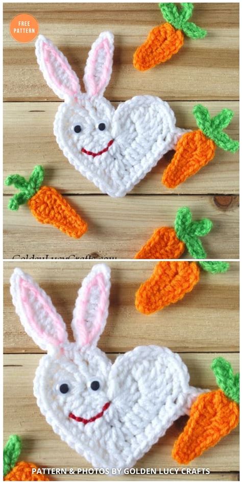 11 Free Easter Bunny Appliques Crochet Patterns The Yarn Crew