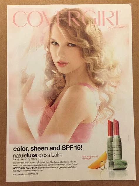 2011 Taylor Swift Cover Girl Print Ad Natureluxe Lip Original Vgc