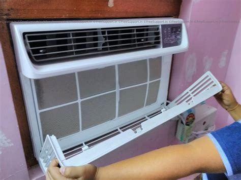 Wash the filter using lukewarm water below 104°f (40°c). How to clean the air filter of a LG Inverter Window Air ...