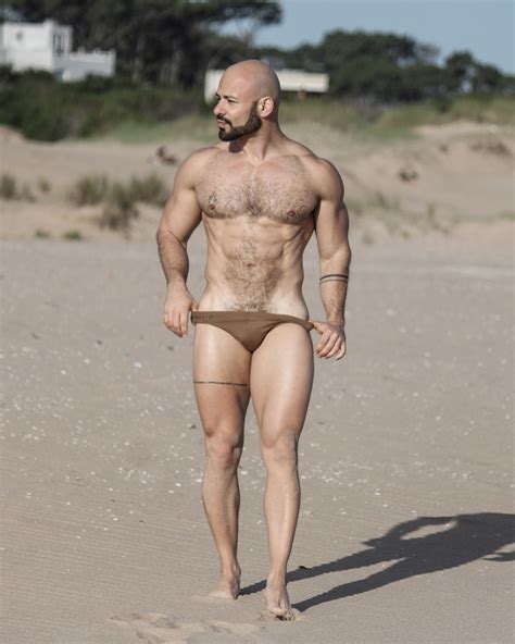 Hairy Muscle Hunk Eloy Pereira Enjoys The Beach