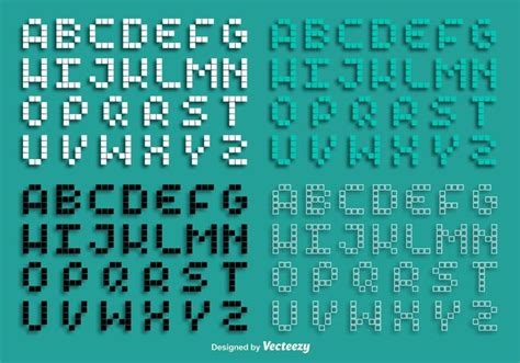 Vector Pixel Alphabet Set 110420 Vector Art At Vecteezy