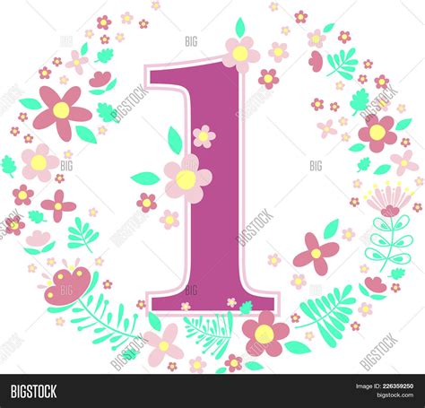Number 1 Decorative Vector And Photo Free Trial Bigstock
