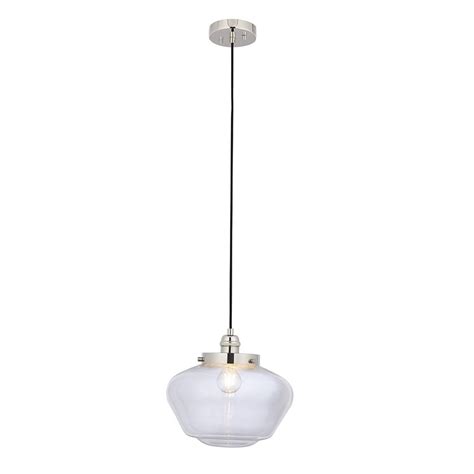Sienna Lighting Sl9 6172q Pendant Single Bright Nickel Plate And Clear Glass