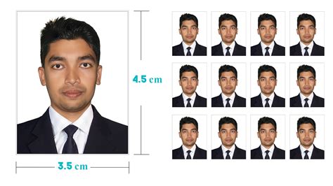 passport size photo with tie