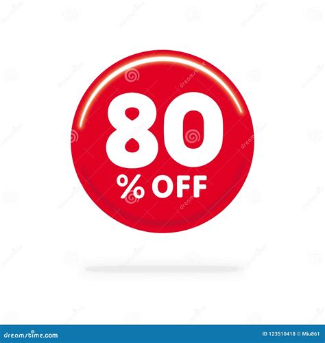 80 Off Discount Discount Offer Price Illustration Red Circle With White Text Stock Vector