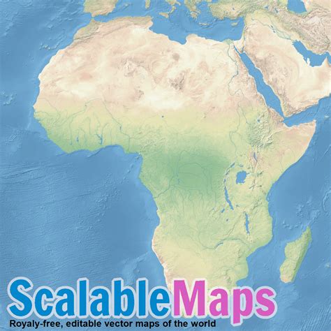 Scalablemaps Vector Map Of Africa Shaded Relief Theme Raster Only