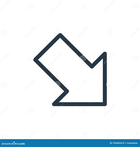 Down Right Arrow Icon Vector From Arrow Concept Thin Line Illustration
