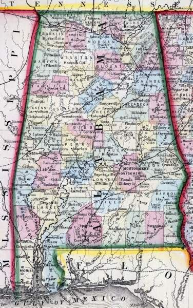 Alabama 1860 Zoomable Map House Divided