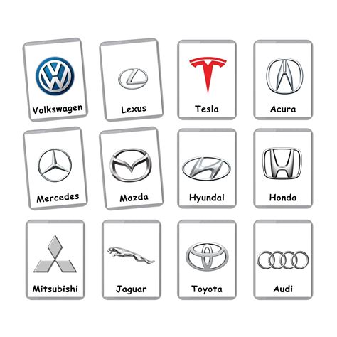 Buy Generic Car Brands Flash Cards Car Logos Automotive Logos Car