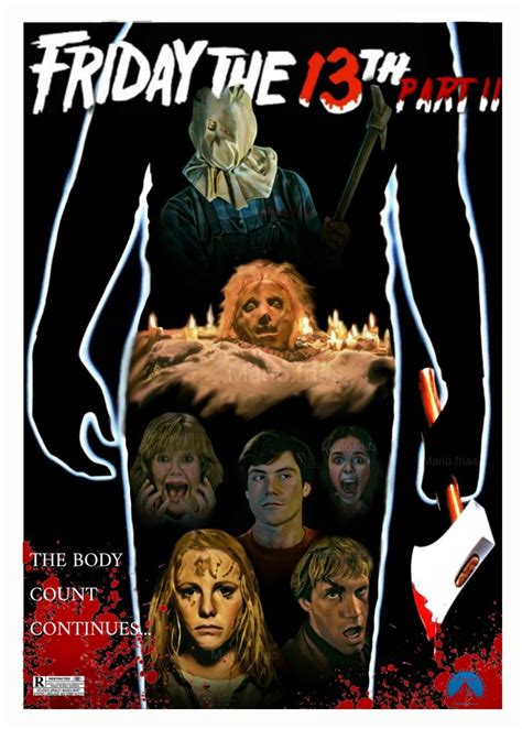 Friday The 13th Pt 2 Horror Movie Slasher Poster Fan Made Edit Mario Frias Horror Posters