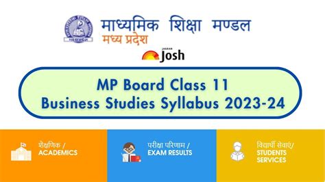Mp Board 11th Business Studies Syllabus 2023 24 Download Mpbse Class
