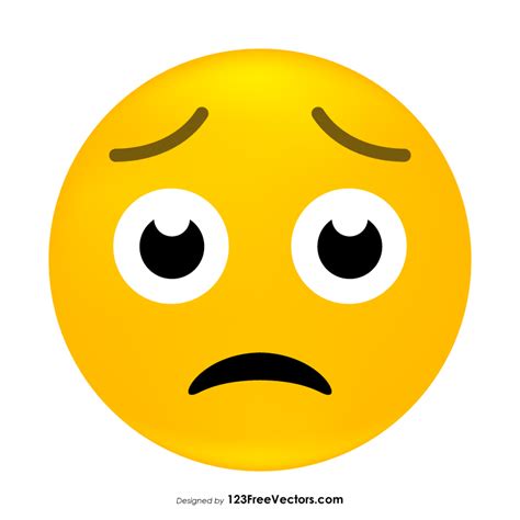 Worried Face Emoji Vector Download