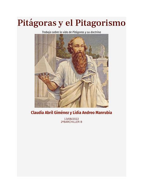 Pitágoras Y El Pitagorismo Documento Pitágoras Y El Pitagorismo