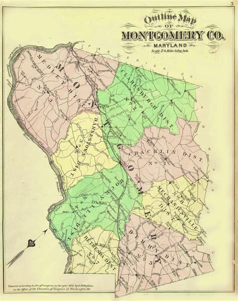 Maryland Maps And Photographs 1878 Map Of Montgomery County