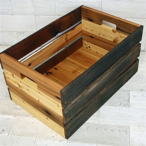 Reclaimed Wood Crate Etsy