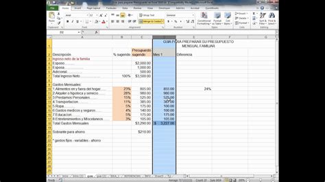 Guia Para Preparar Presupuesto En Excel 2010 Youtube