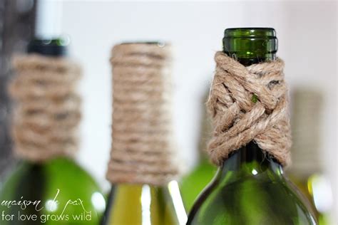 Twine Wrapped Bottles Love Grows Wild